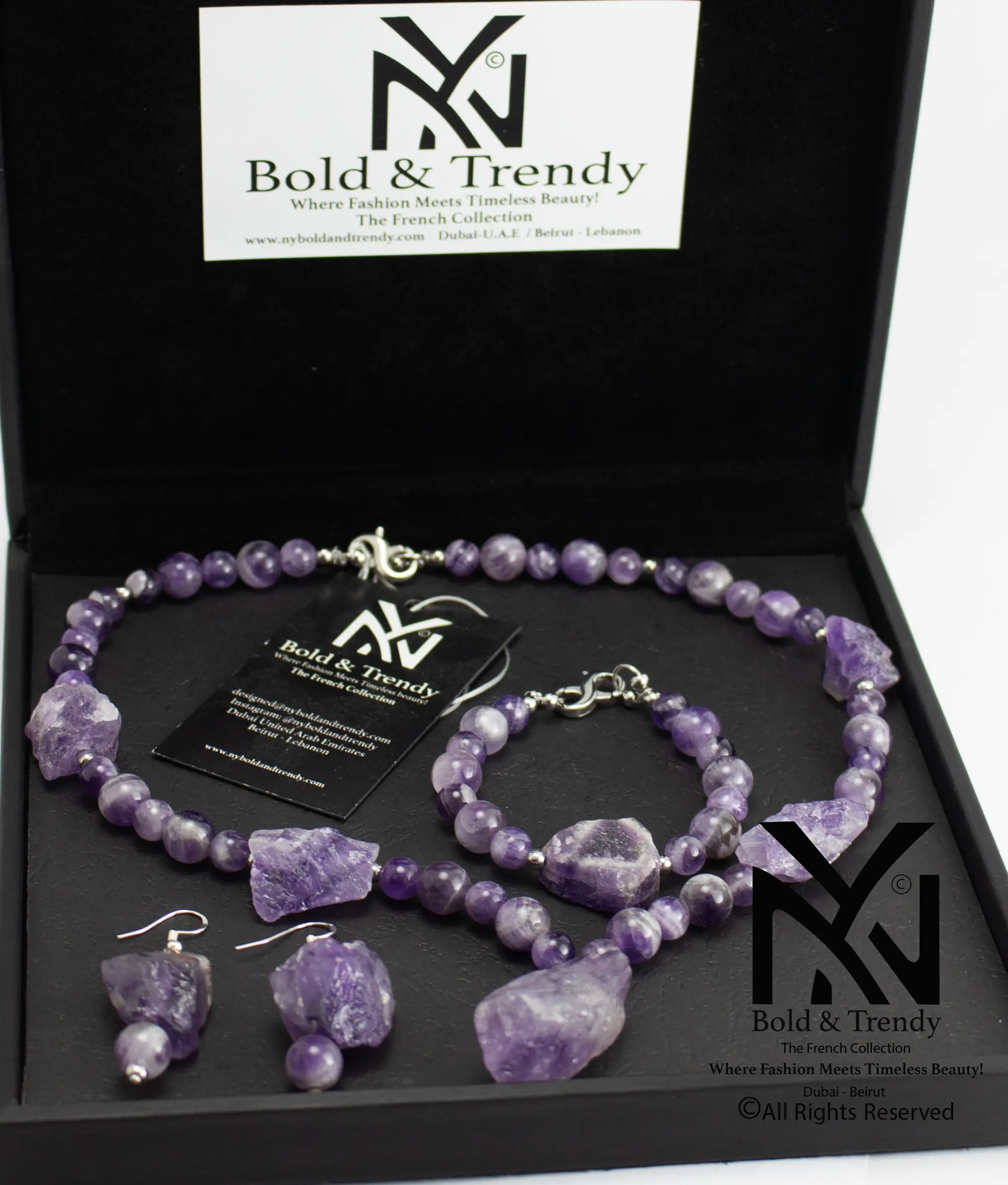  Complete Set Uncut Rough Natural Amethyst Stone-And Beads 1