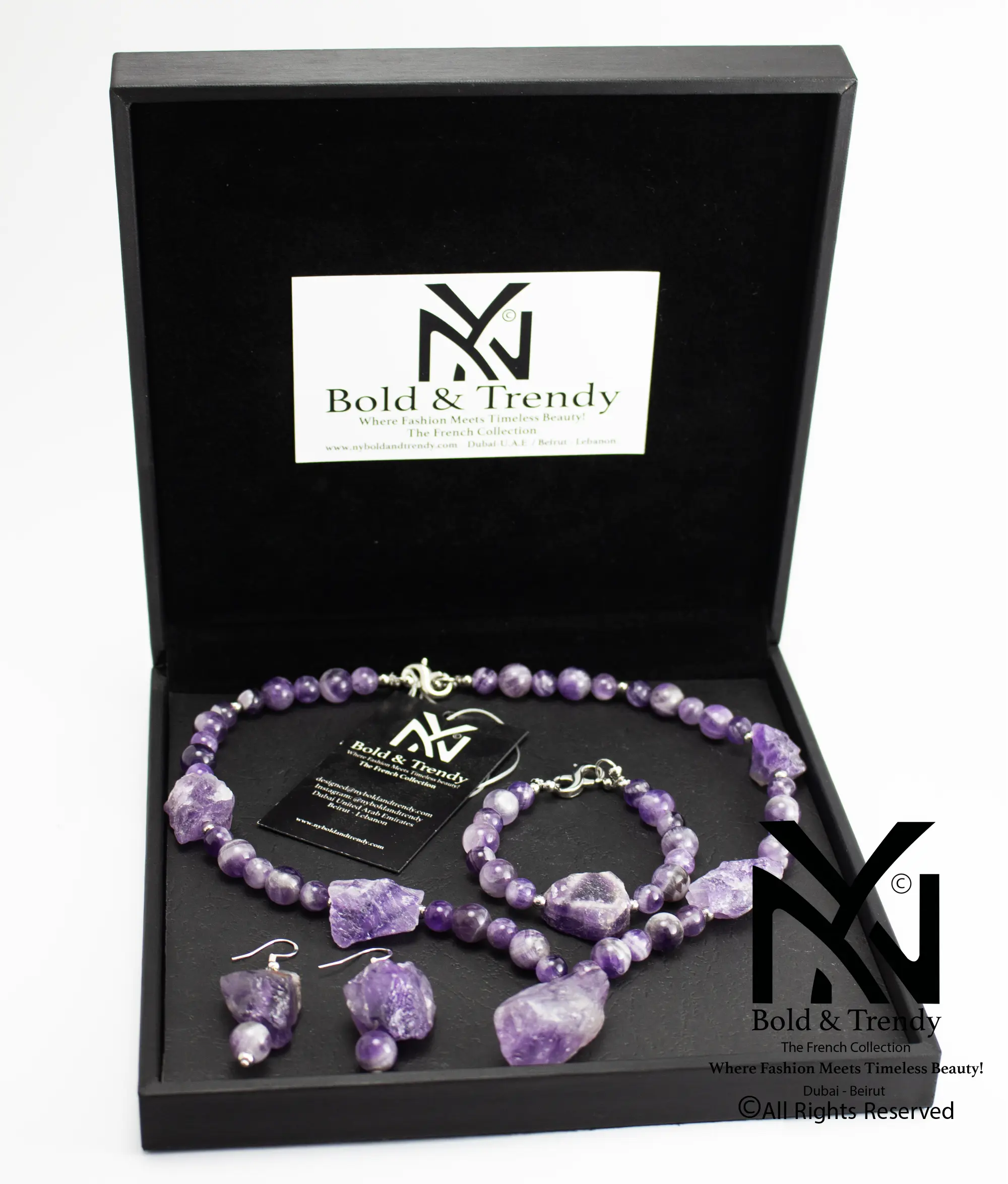  Complete Set Uncut Rough Natural Amethyst Stone-And Beads 1