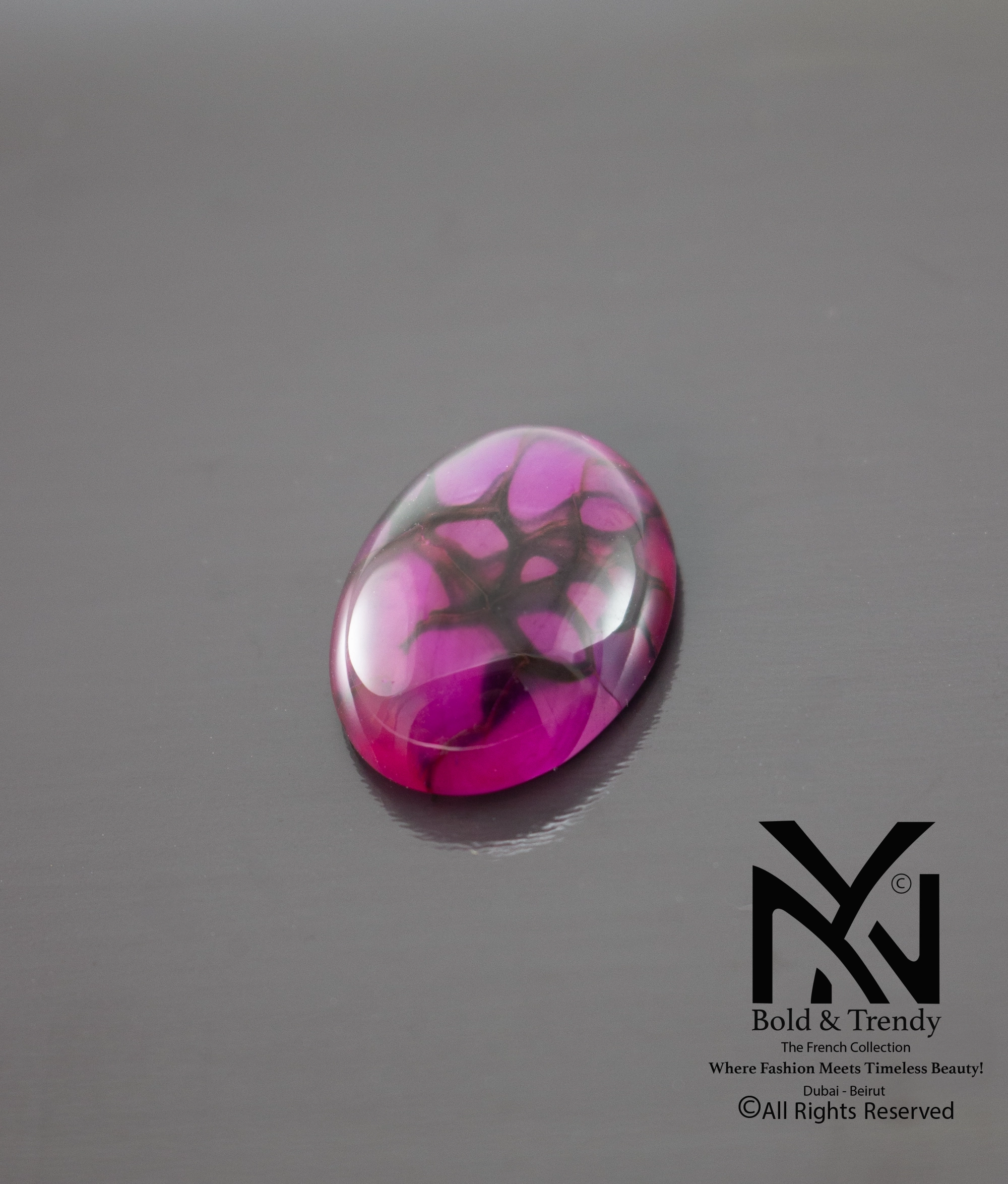 Dragon Pinkish Black Agate 1
