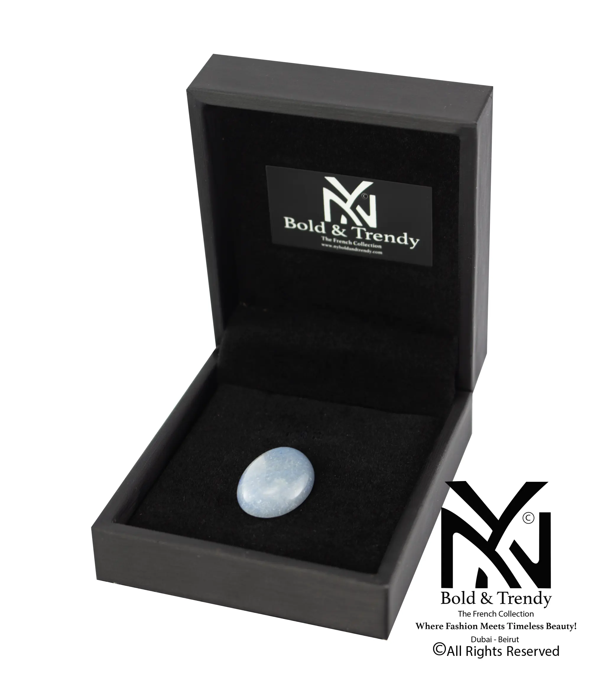  Natural Crystal Blue Angelite Palm stone 1