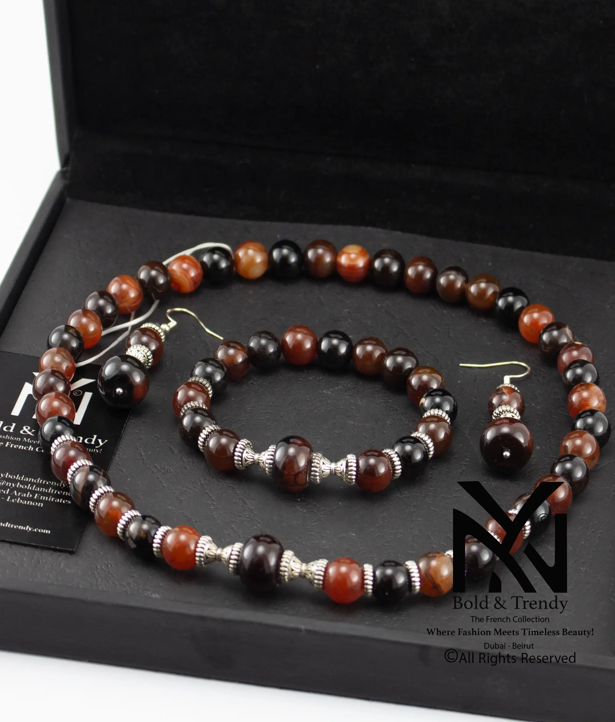  Complete Set Mix Of Rare Agate Black Australian Mexican Red Fire Orange Peach Yamani and Silver 1