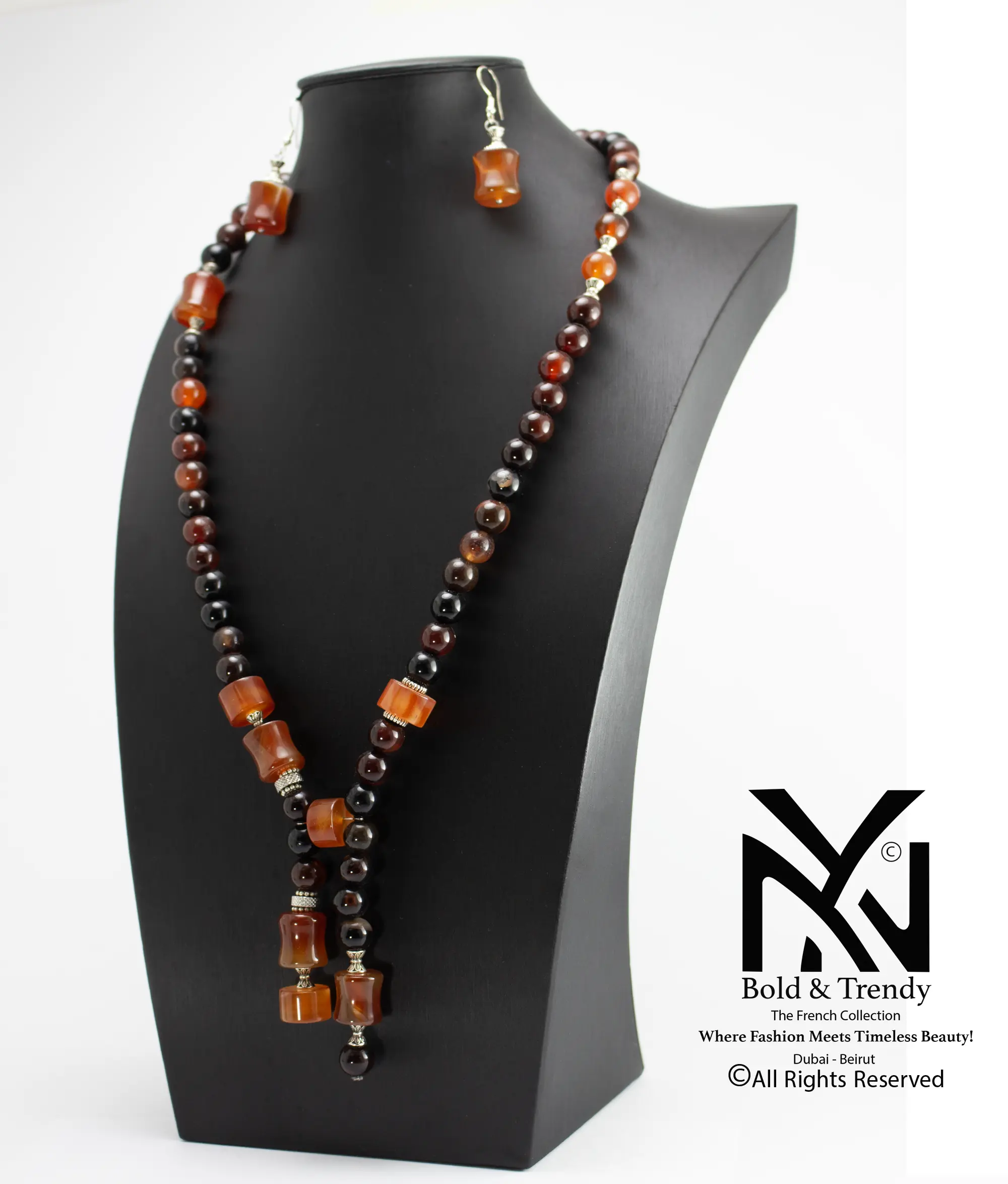  Exclusive Collection: Rare Agate, Black Australian, Mexican Red Fire, Orange Peach Yamani, and Silver Set from NY Bold & Trendy