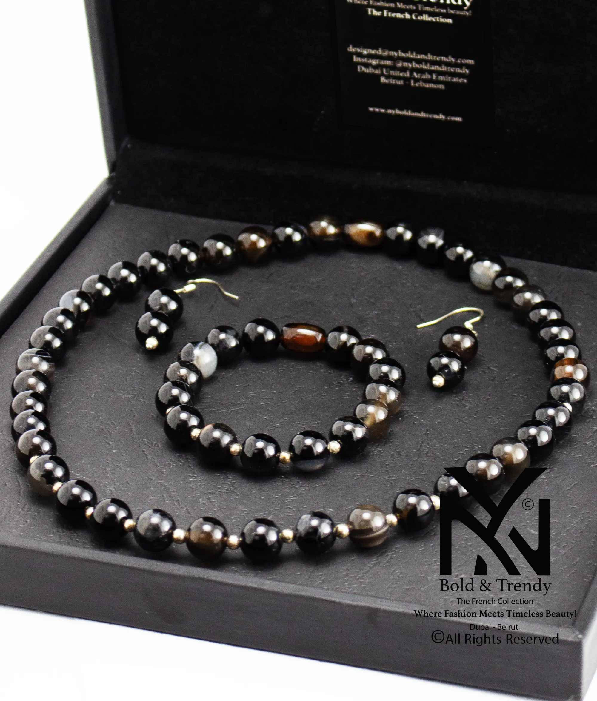  Complete Set Natural Botswana Rare Black Hazel Agate 1