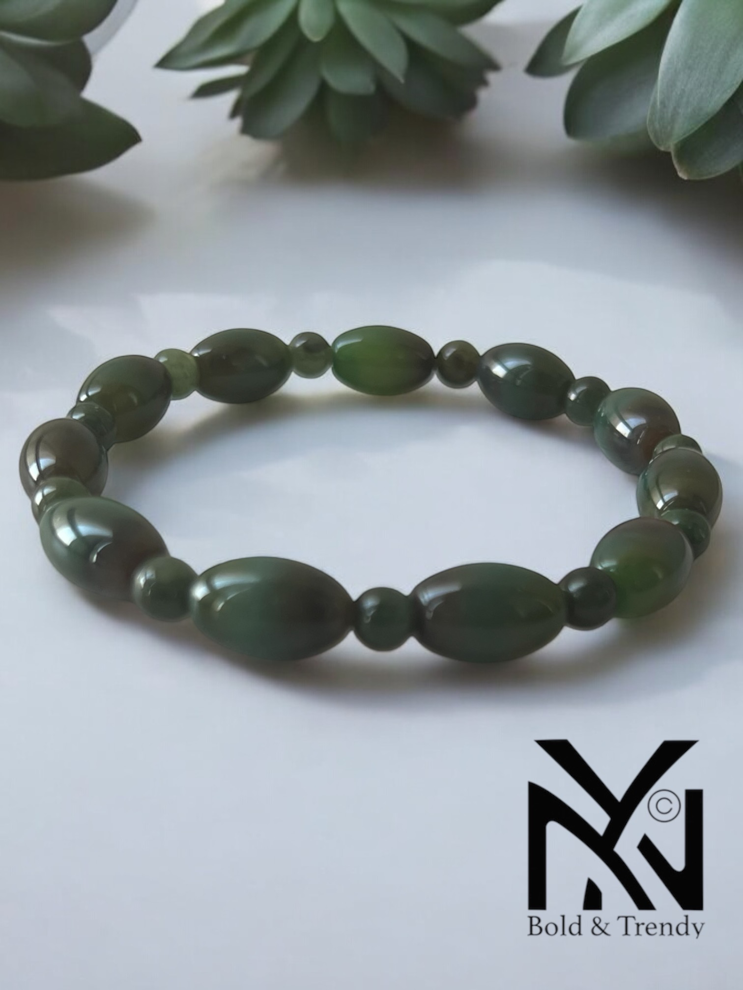 Bracelet Renouveau - Green Agate Bracelet for Renewal and Healing