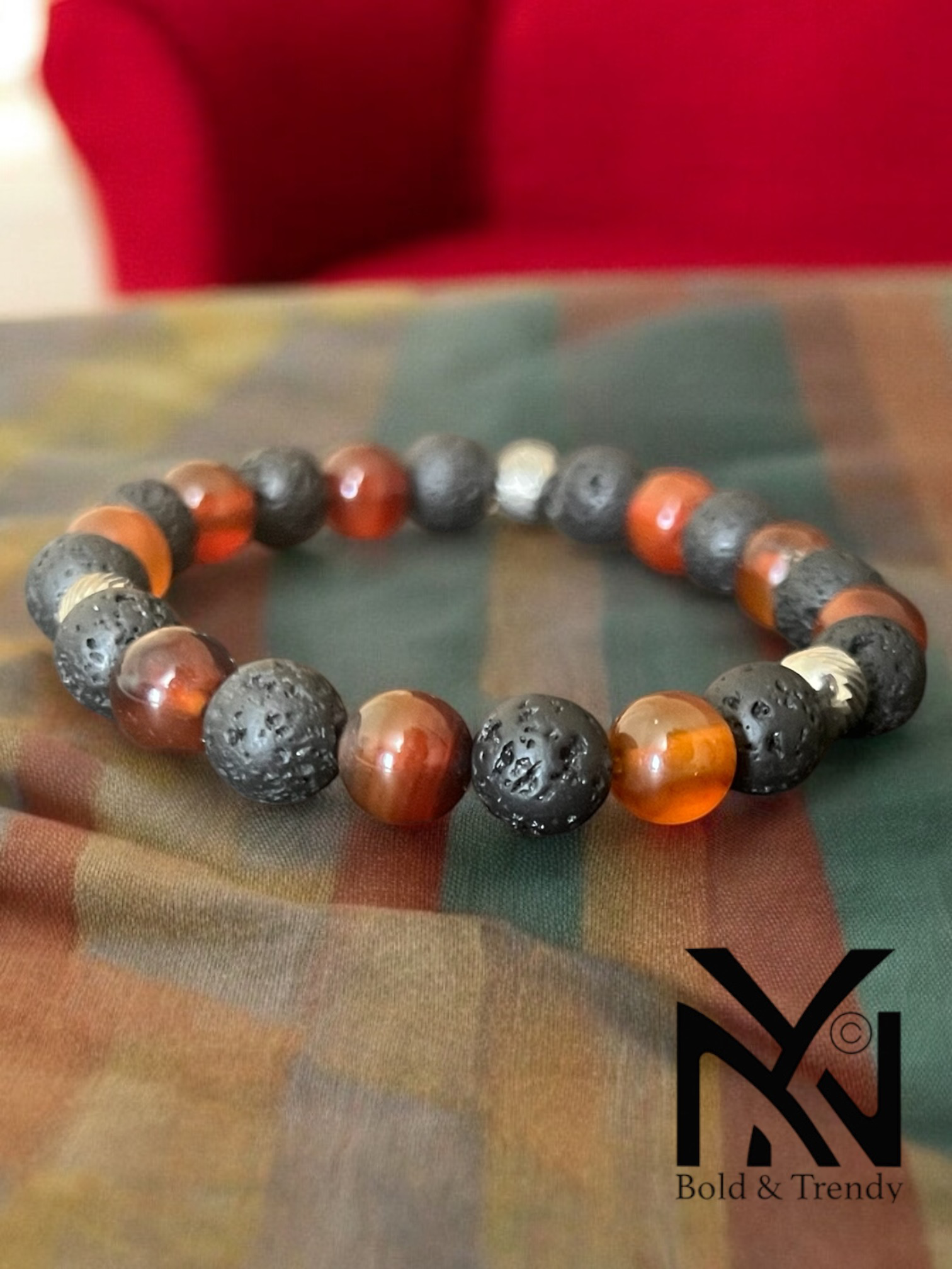 Bracelet Pierre Sauvage - Black Lava Stone Bracelet for Grounding Energy