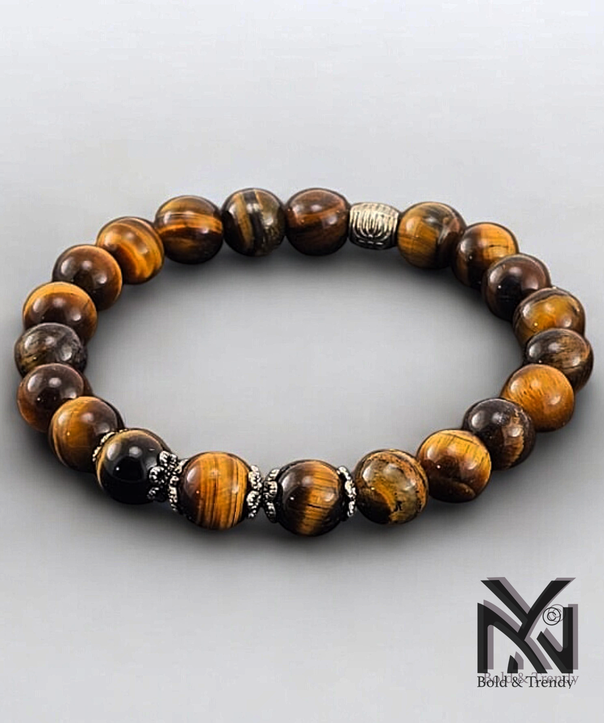 Bracelet Terre d'Harmonie avec des pierres œil de tigre et agate