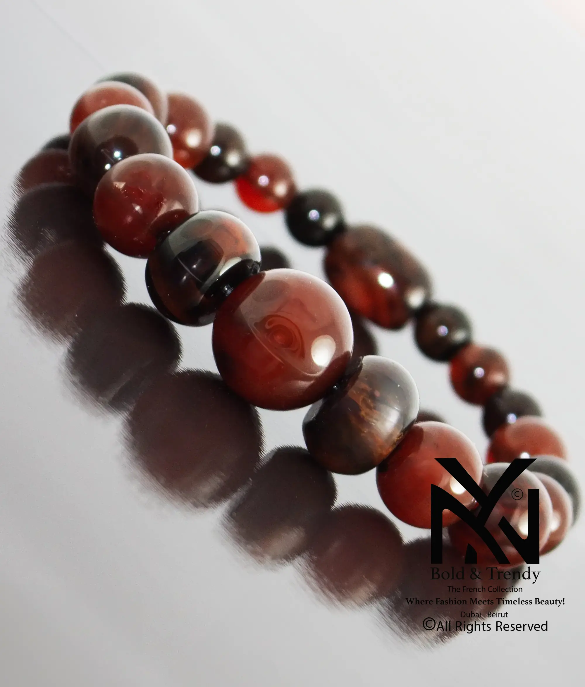  Unisex Bracelet Dark And Light Yamani Agate 1
