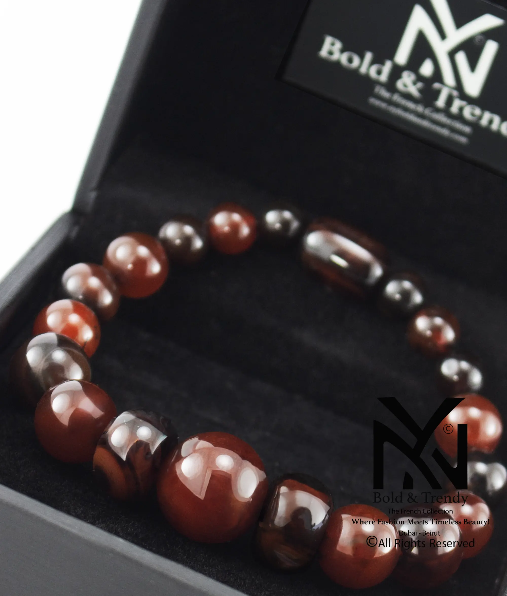  Unisex Bracelet Dark And Light Yamani Agate 1