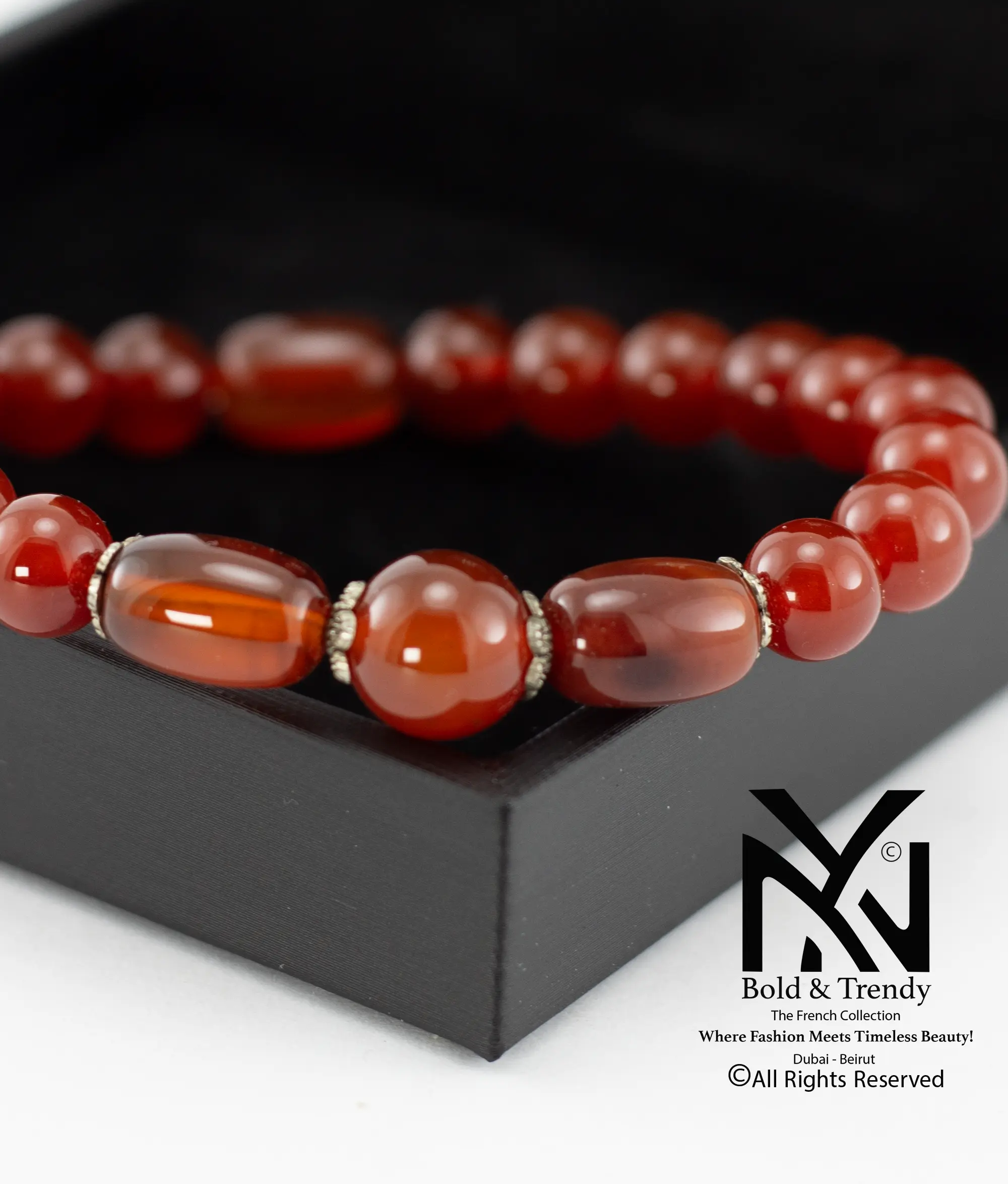 Unisex Bracelet Natual Yamni Red Agate Sapphire 1