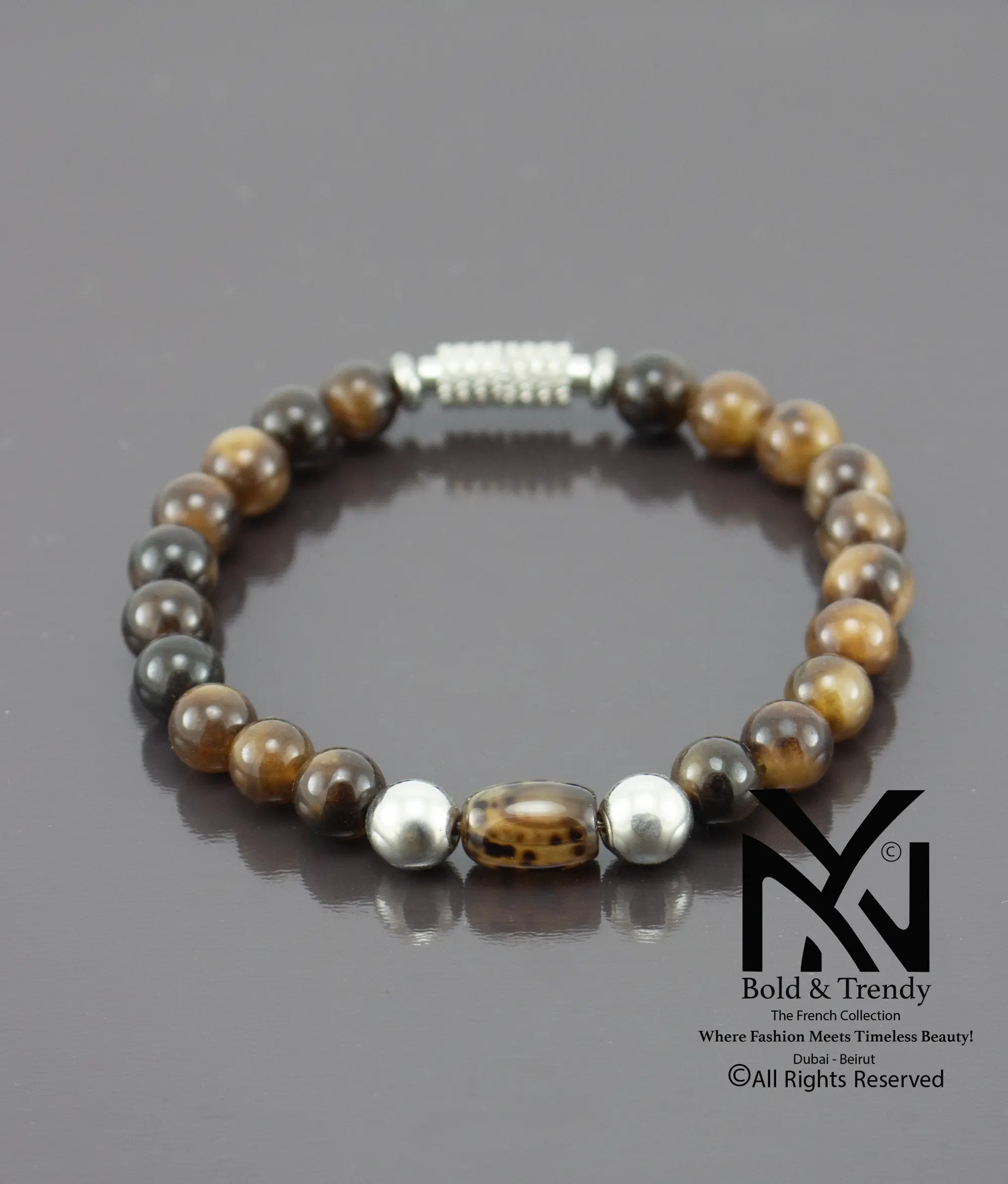 Unisex Bracelet Natural Botswana Hazel Agate 1