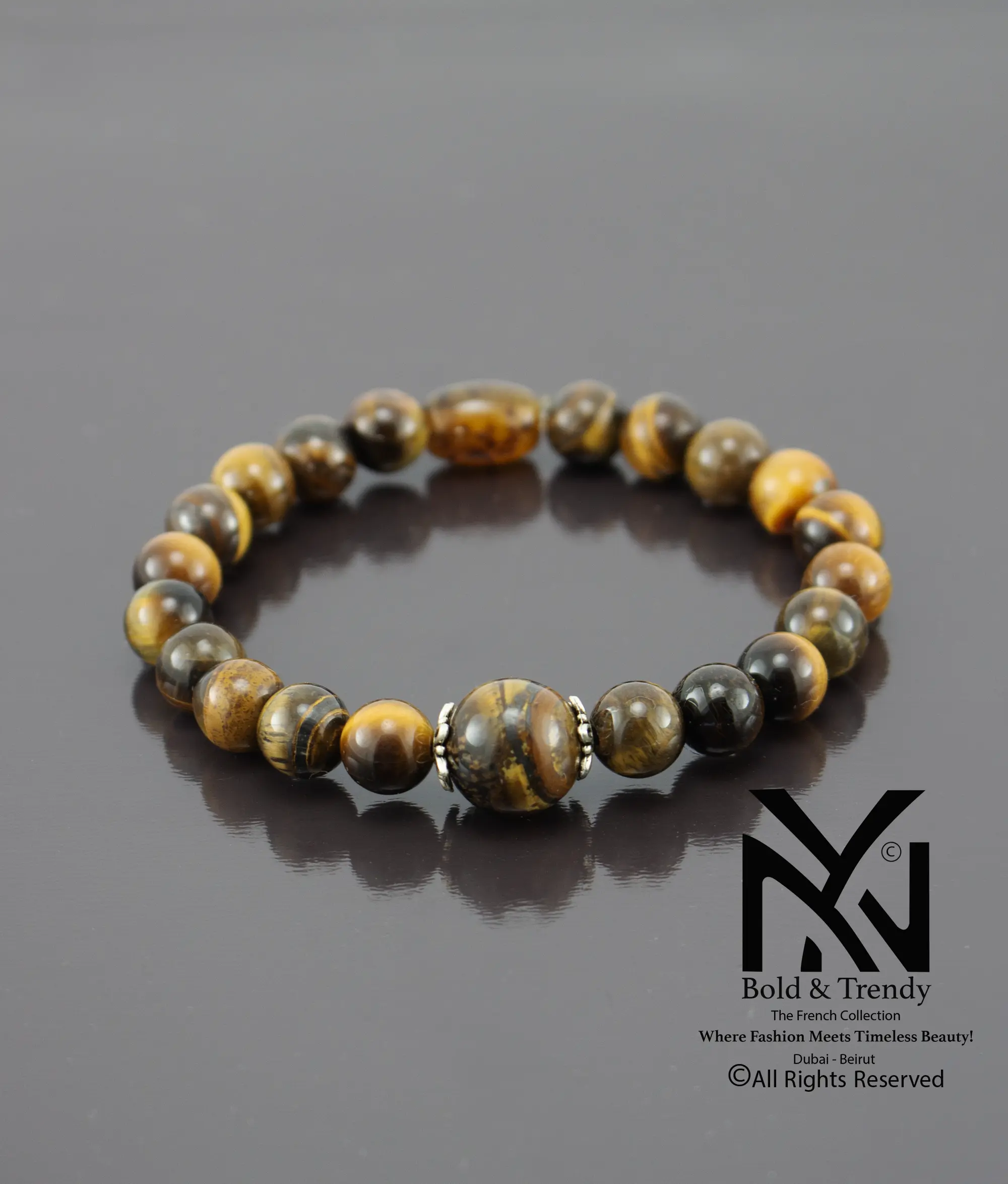  UUnisex Bracelet Natural Brown Gold Tiger Eye 1