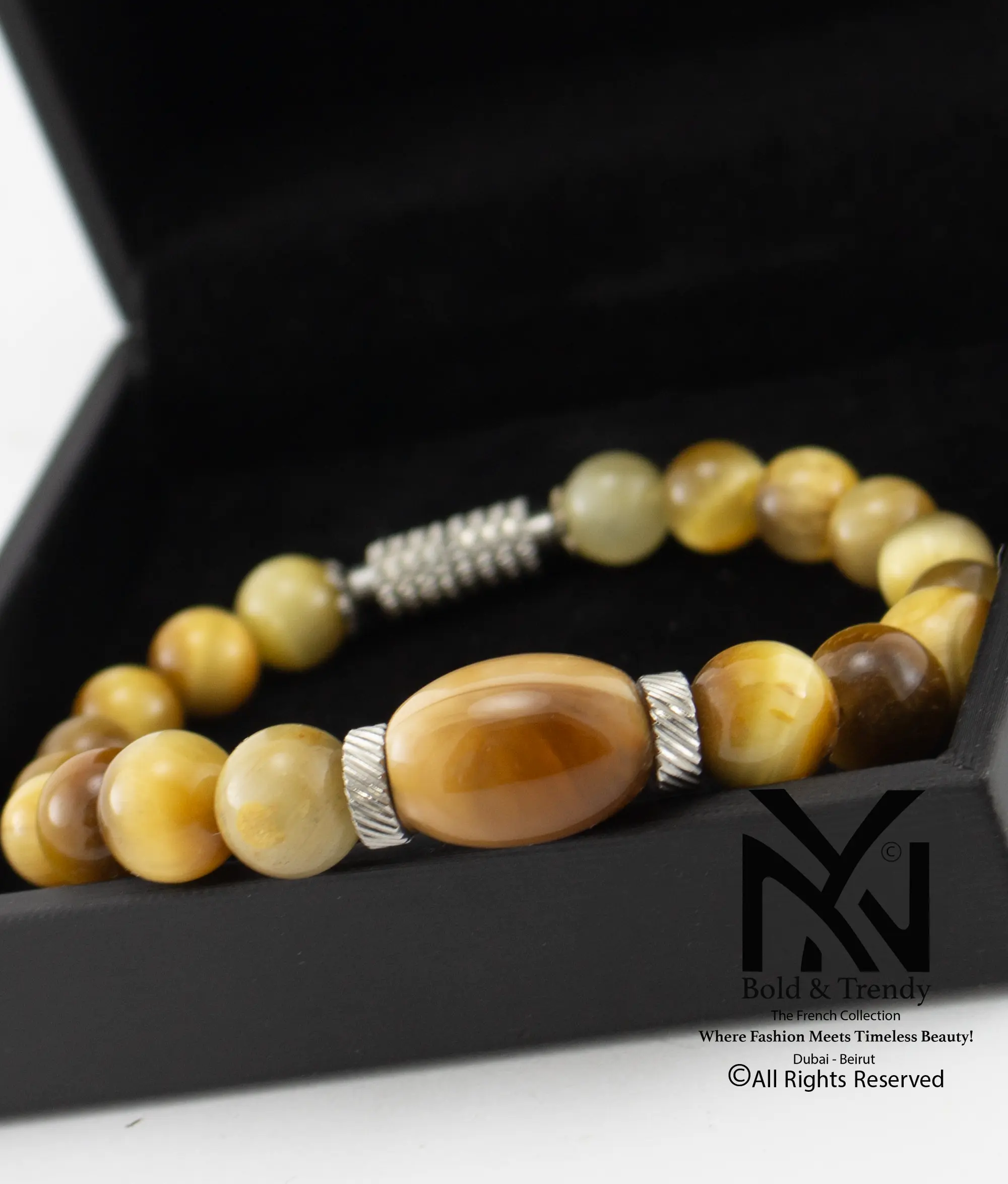  Unisex Bracelet Natural Yellow Tiger Eye 1